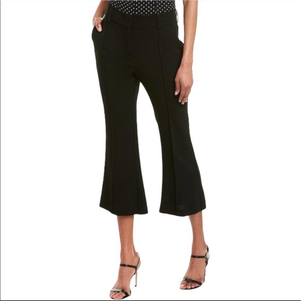 Allen Schwartz Hayden Black Crepe Crop Flare Dress Pants Size 0